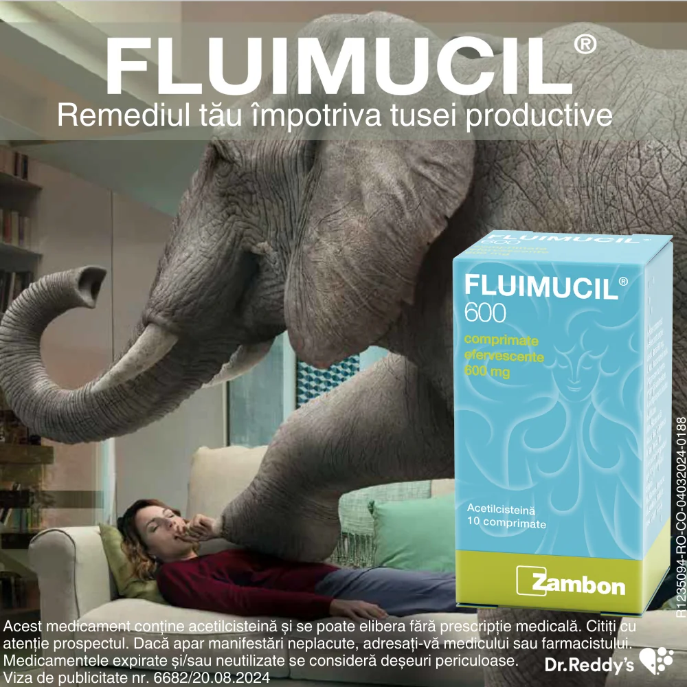 Fluimucil 600 mg, 10 comprimate efervescente, Dr. Reddys