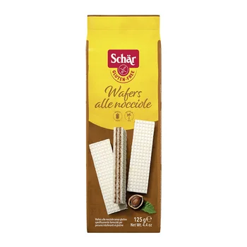 Napolitane cu crema de alune fara gluten Wafers Nocciola, 125g, Schar