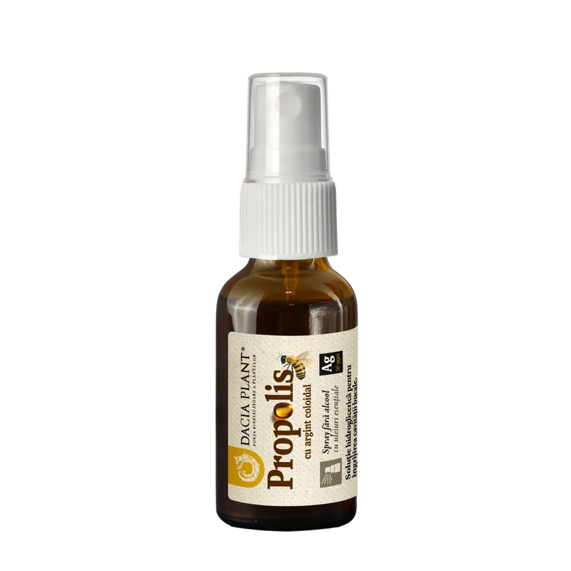 Spray extract de propolis cu argint coloidal, 20 ml, Dacia Plant