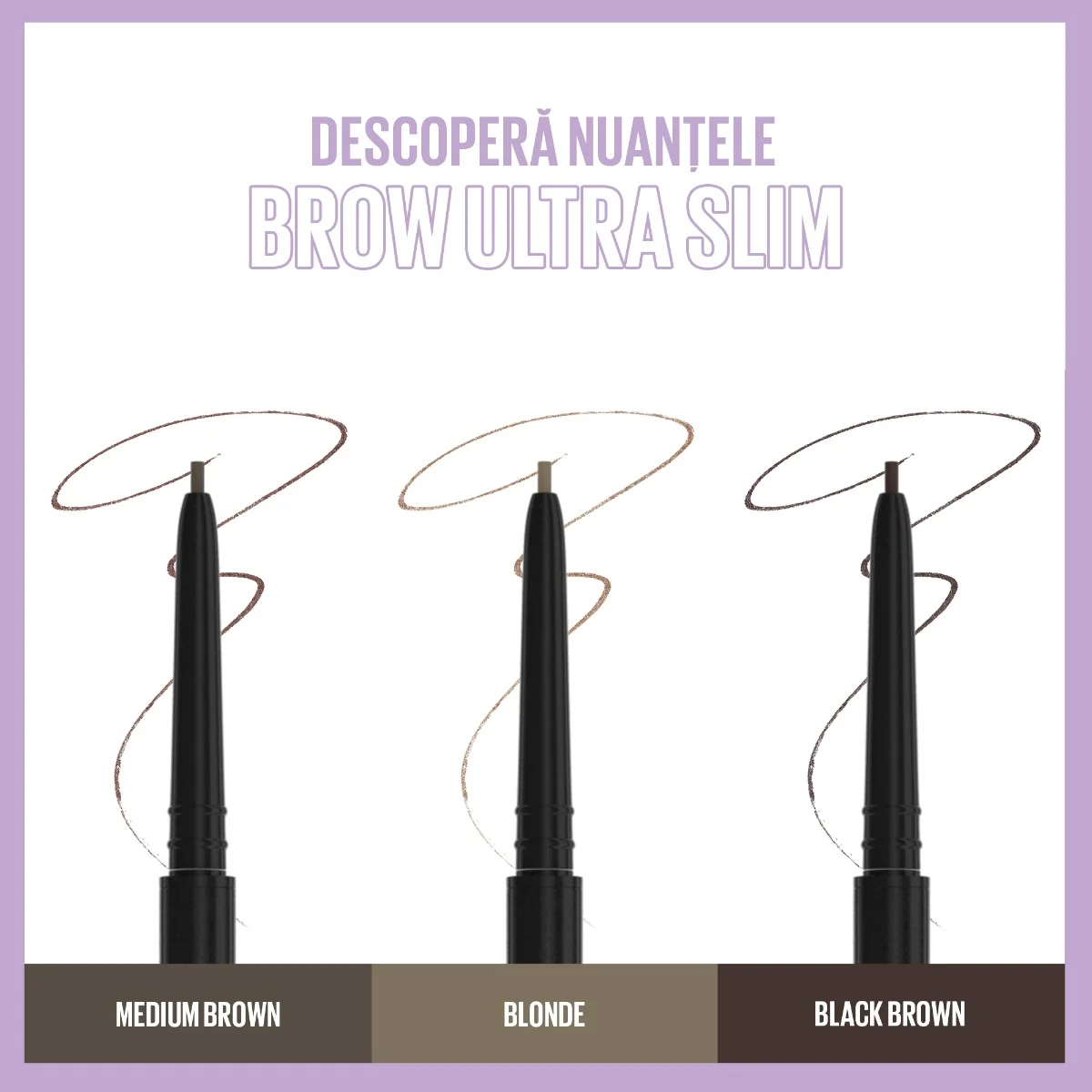 Creion pentru definirea sprancenelor Brow Ultra Slim 04 Medium Brown Express Brow, 0.85g, Maybelline