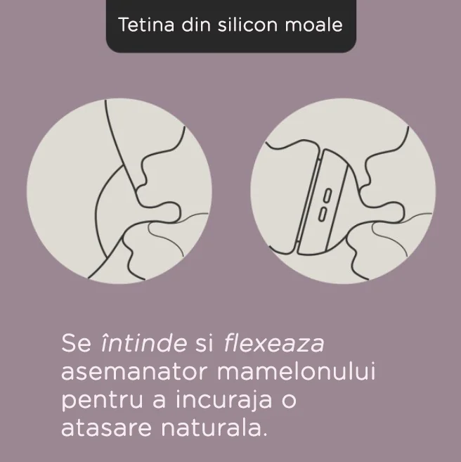 Biberon din sticla cu tetina din silicon cu autosterilizare pentru 0 luni+ Natural Start, 250ml, Tommee Tippee
