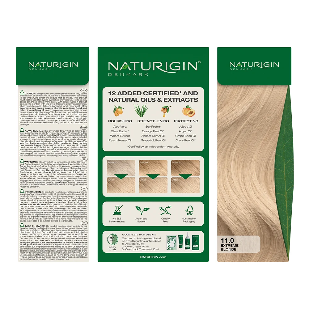 Vopsea de par Extreme Blonde 11.0, 115ml, Naturigin