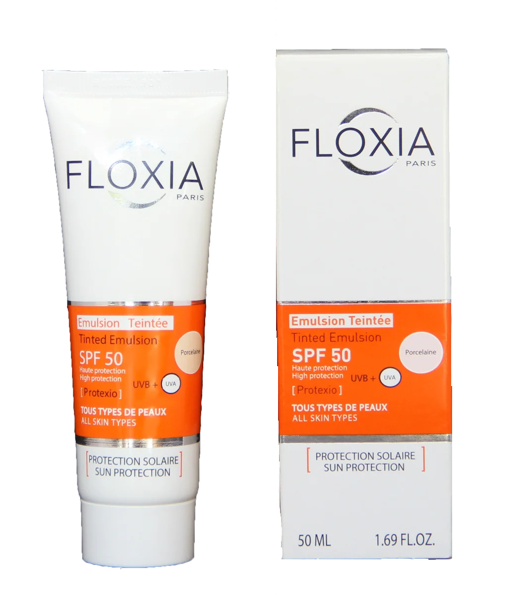 Emulsie cu tenta de portelan SPF50, 50ml, Floxia