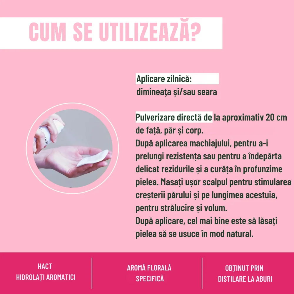 Apa florala cu Trandafir de Damasc Bio, 150ml, Pranarom