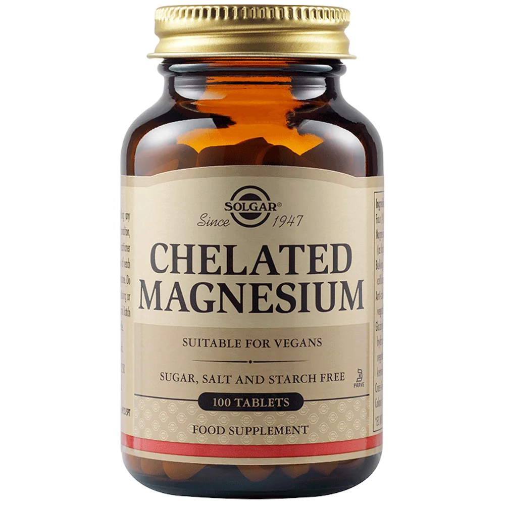 Magneziu Chelat 100mg, 100 tablete, Solgar