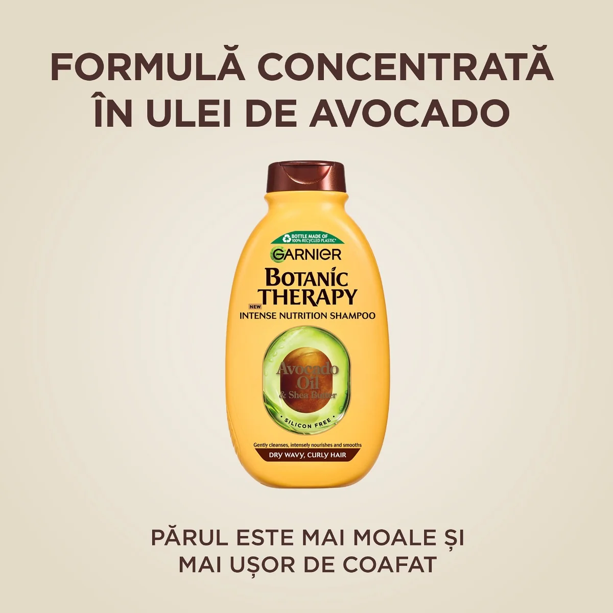 Sampon pentru parul uscat ondulat si cret Botanic Therapy Avocado Oil, 400ml, Garnier