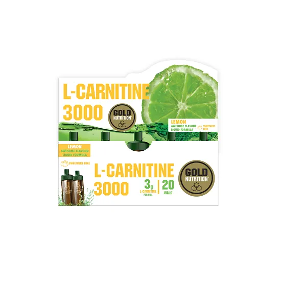 L-Carnitina 3000mg cu aroma de lamaie, 20 doze, Gold Nutrition