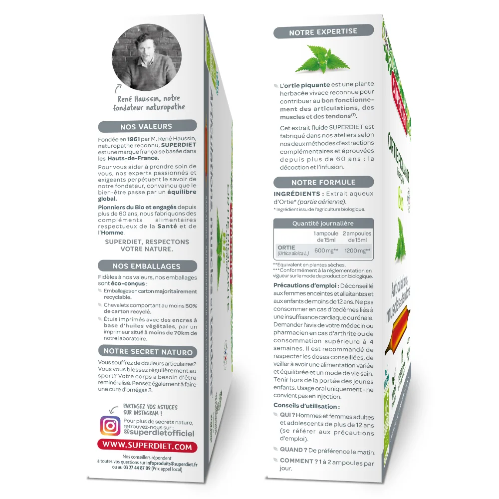 Urzica Bio, 15ml x 20 fiole sticla, Superdiet