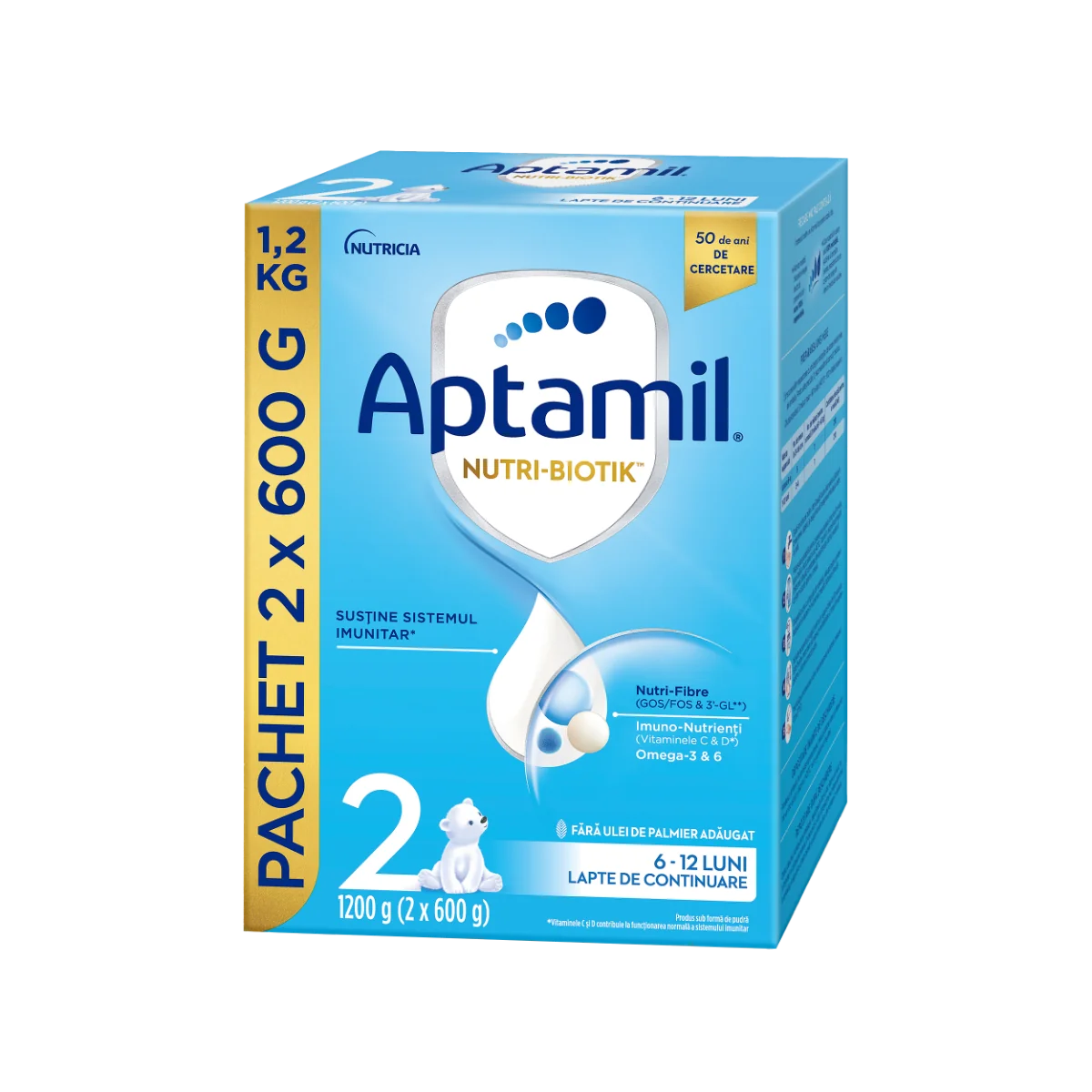 Lapte de continuare pentru 6-12 luni NUTRI-BIOTIK 2, 1200g, Aptamil 