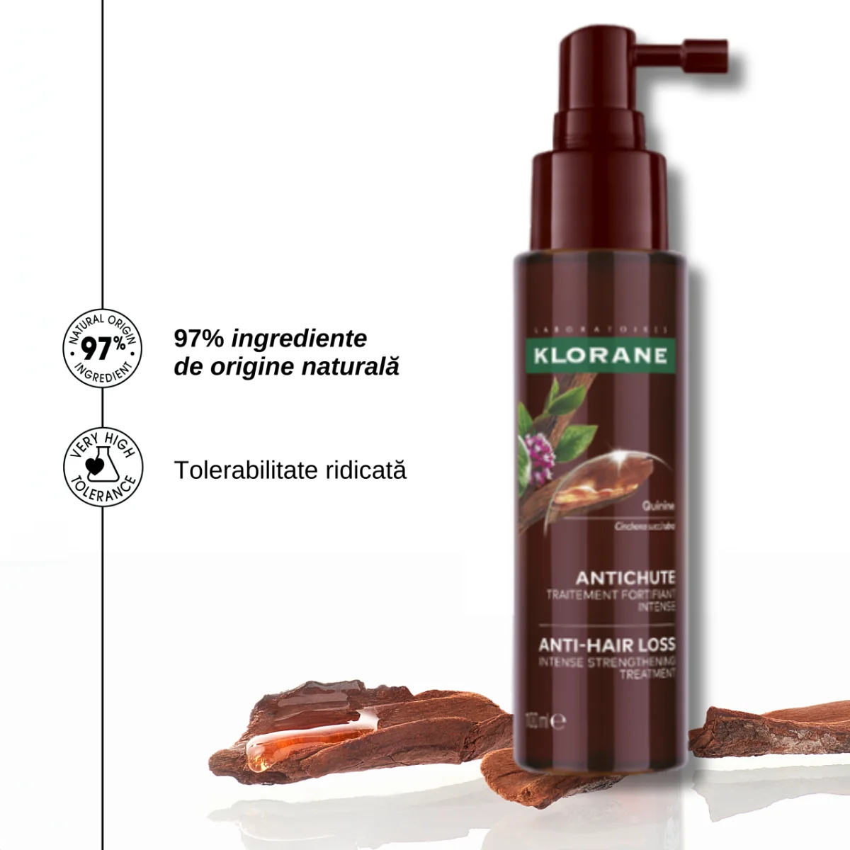 Ser cu chinina si floare de colt Bio, 100ml, Klorane