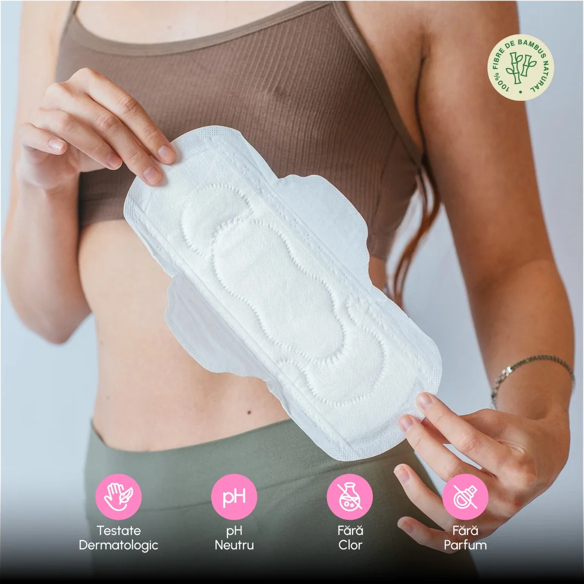 Absorbante pentru zi din bambus natural, 10 bucati, Phin 