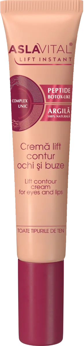 Crema lift pentru contur ochi si buze Lift Instant, 15ml, AslaVital