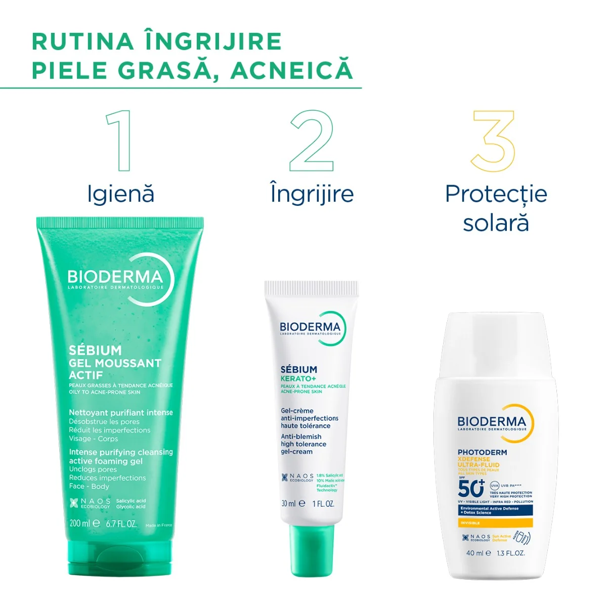Gel spumant activ Sebium, 200ml, Bioderma