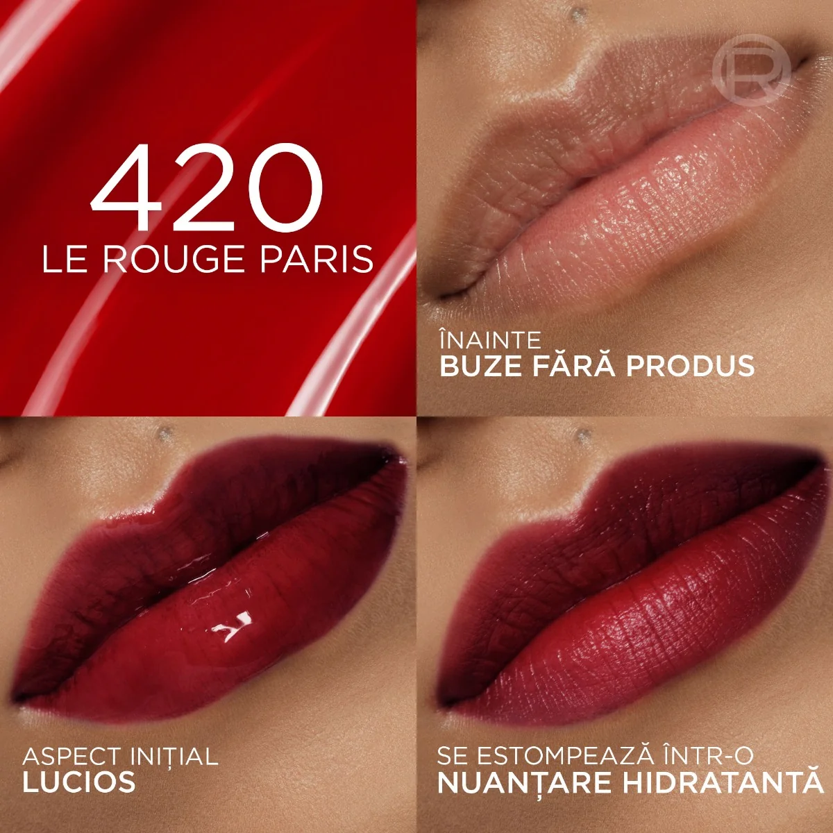Luciu de buze hidratant Hyaluron Tint Lip Stain Serum Nr. 420 Le Rouge Paris, 5ml, L'oreal Paris