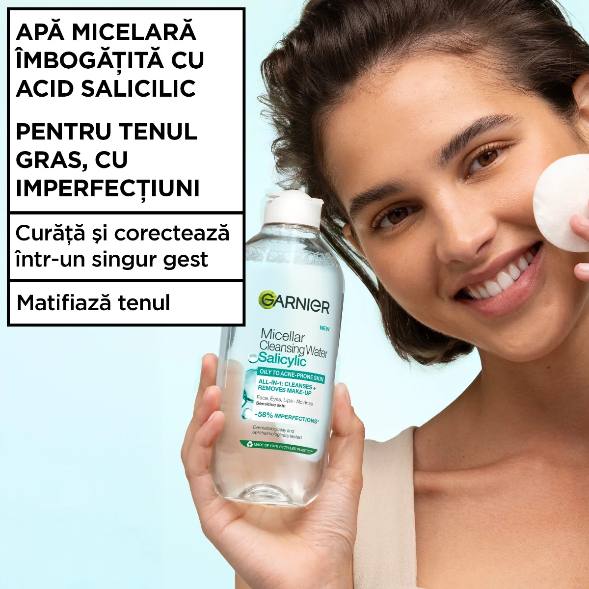 Apa micelara anti-imperfectiuni Salicylic, 400ml, Garnier