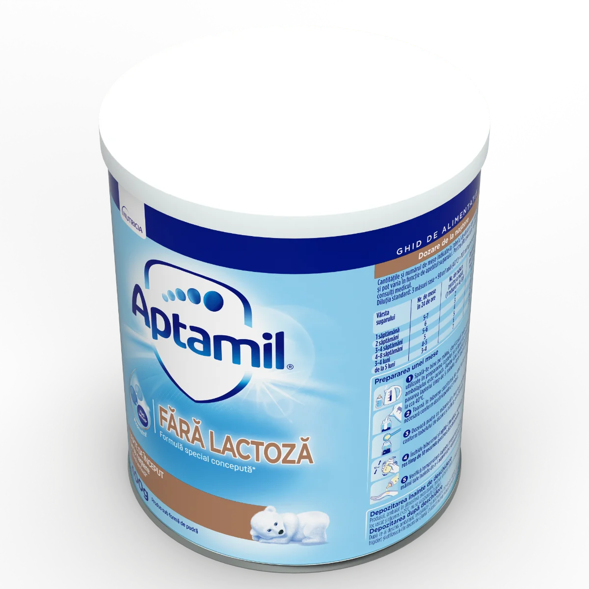 Lapte de inceput de la nastere fara lactoza, 400g, Aptamil