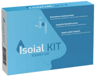 Kit solutie salina pentru nas infundat + nebulizator nazal Isoial, 15 flacoane x 5 ml, NaturPharma