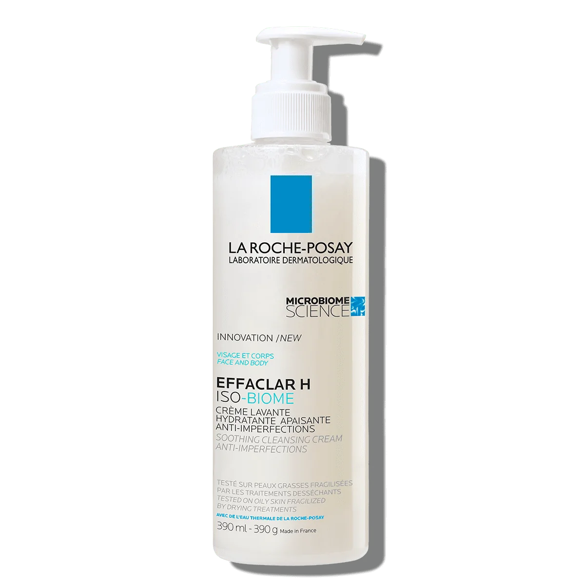 Crema hidratanta de spalare pentru pielea grasa si fragilizata Effaclar H Iso-Biome, 390ml, La Roche-Posay