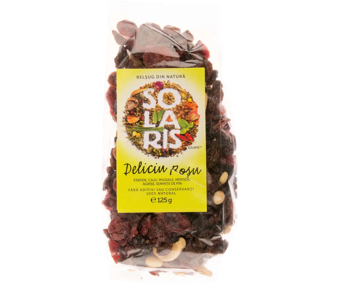 Amestec de fructe Deliciu Rosu, 250g, Solaris