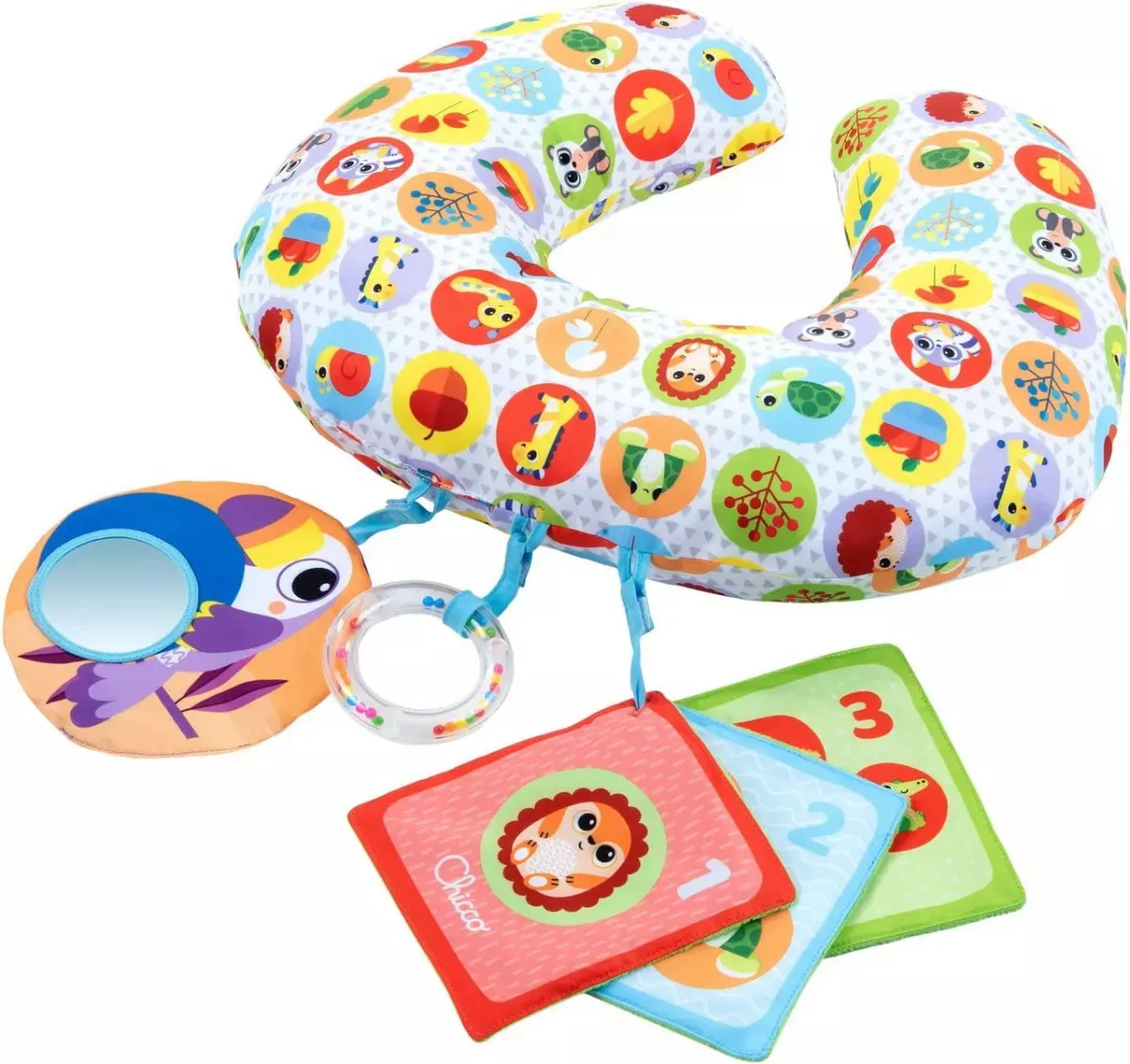Perna Boppy cu animalute Tummy Time 2- 9 luni, 1 bucata, Chicco