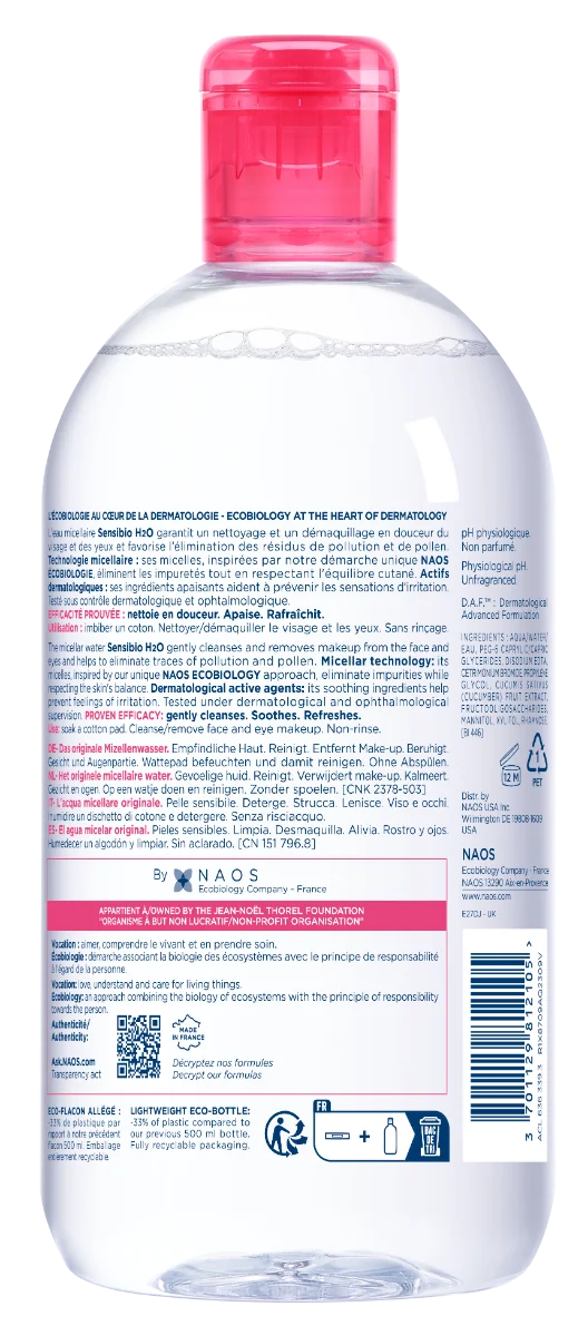 Solutie micelara Sensibio H2O, 500ml, Bioderma
