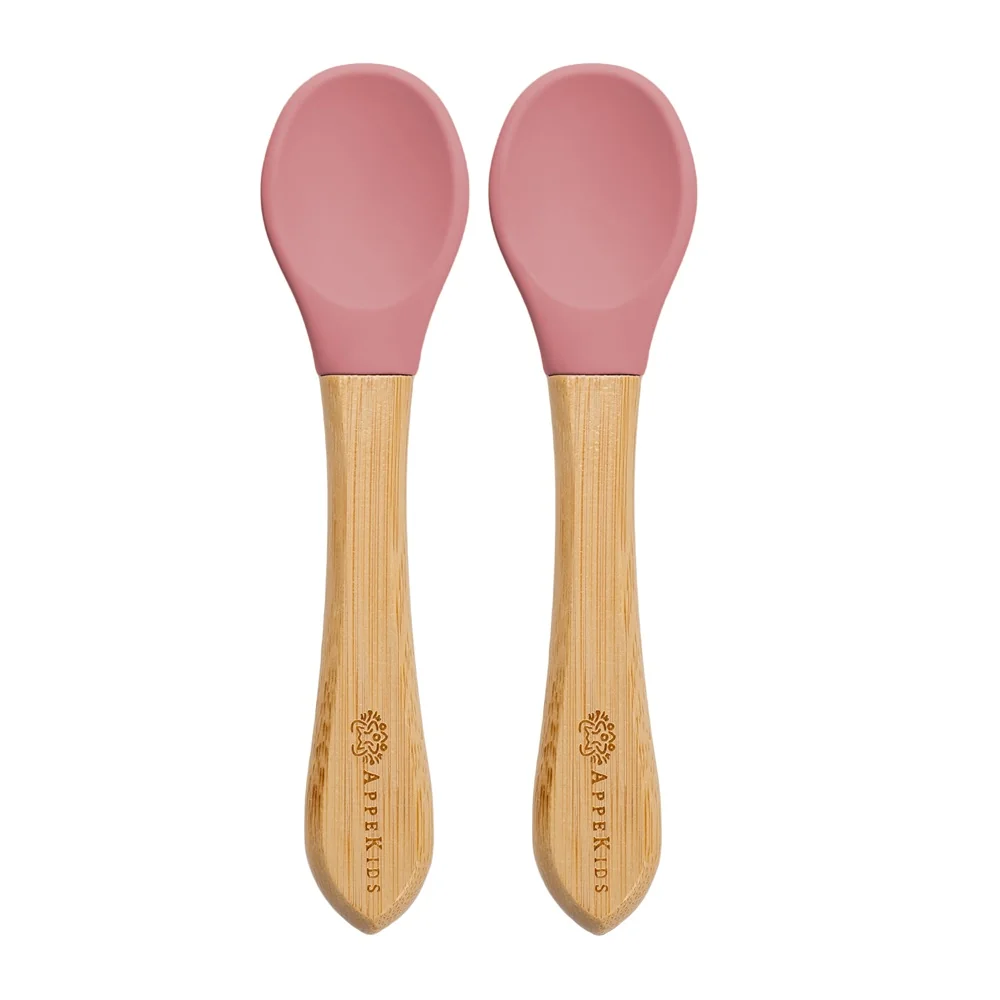Set lingurite din bambus Old Rose 6 luni+, 2 bucati, Appekids