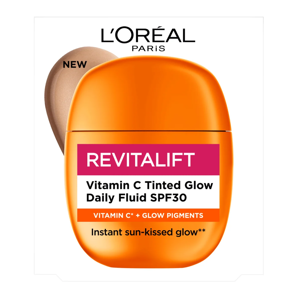 Fluid colorat cu factor de protectie solara SPF30 Revitalift Vitamin C Tinted Glow, 40ml, L'Oreal Paris