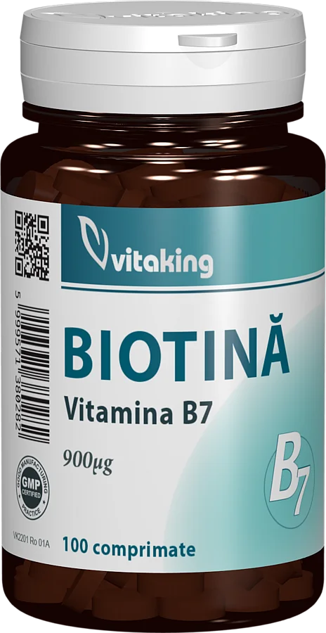 Vitamina B7 Biotina 900mcg, 100 comprimate, Vitaking