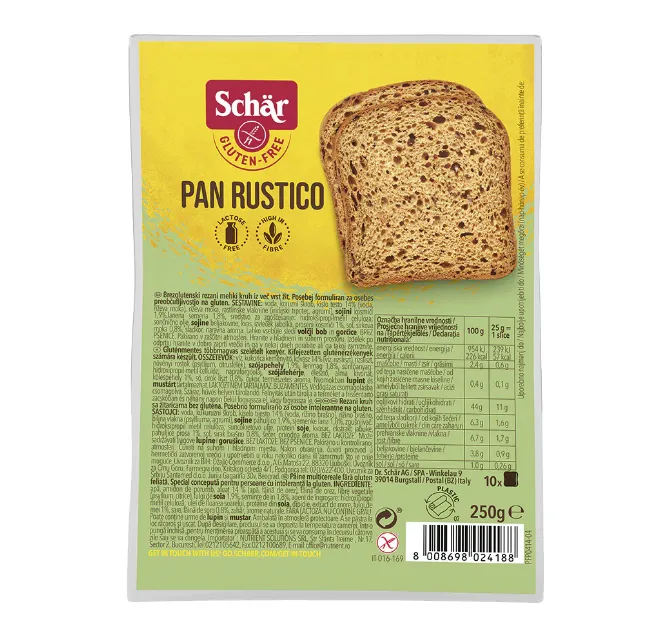 Paine feliata cu cereale fara gluten Pan Rustico, 250g, Schar