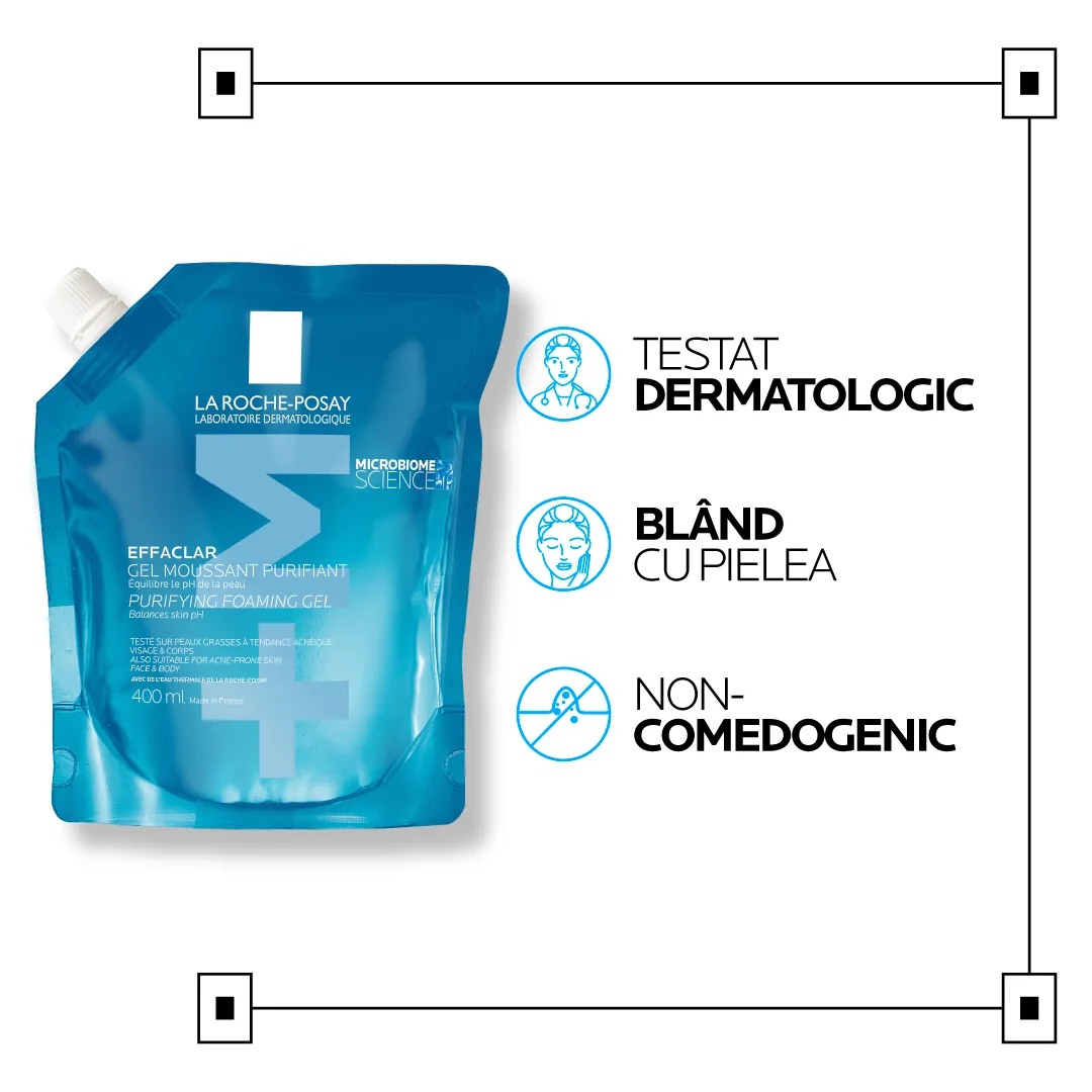 Rezerva gel spumant purifiant +M Effaclar, 400ml, La Roche-Posay