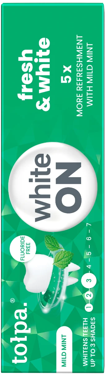 Pasta de dinti cu aroma de menta White ON, 75ml, Tolpa