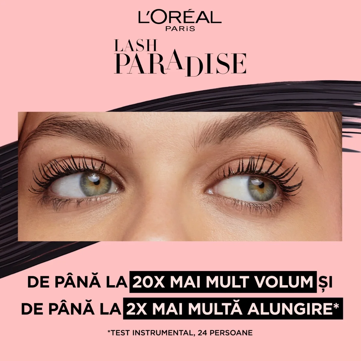 Mascara pentru volum Lash Paradise 02 Intense Black, 6.4ml, L'Oreal Paris