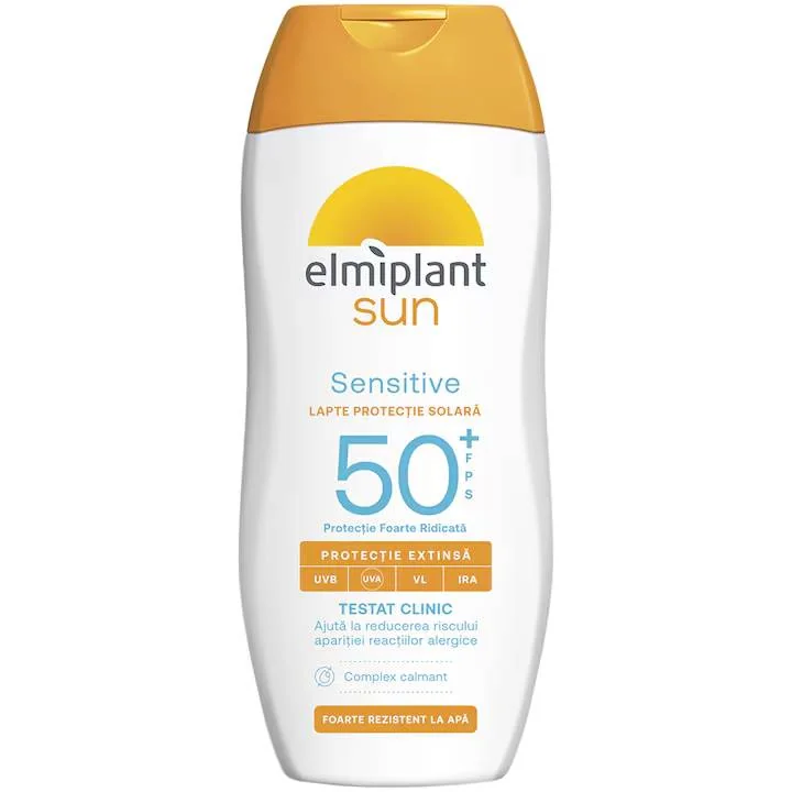 Lapte cu protectie solara Sensitive SPF50+ Sun, 200ml, Elmiplant