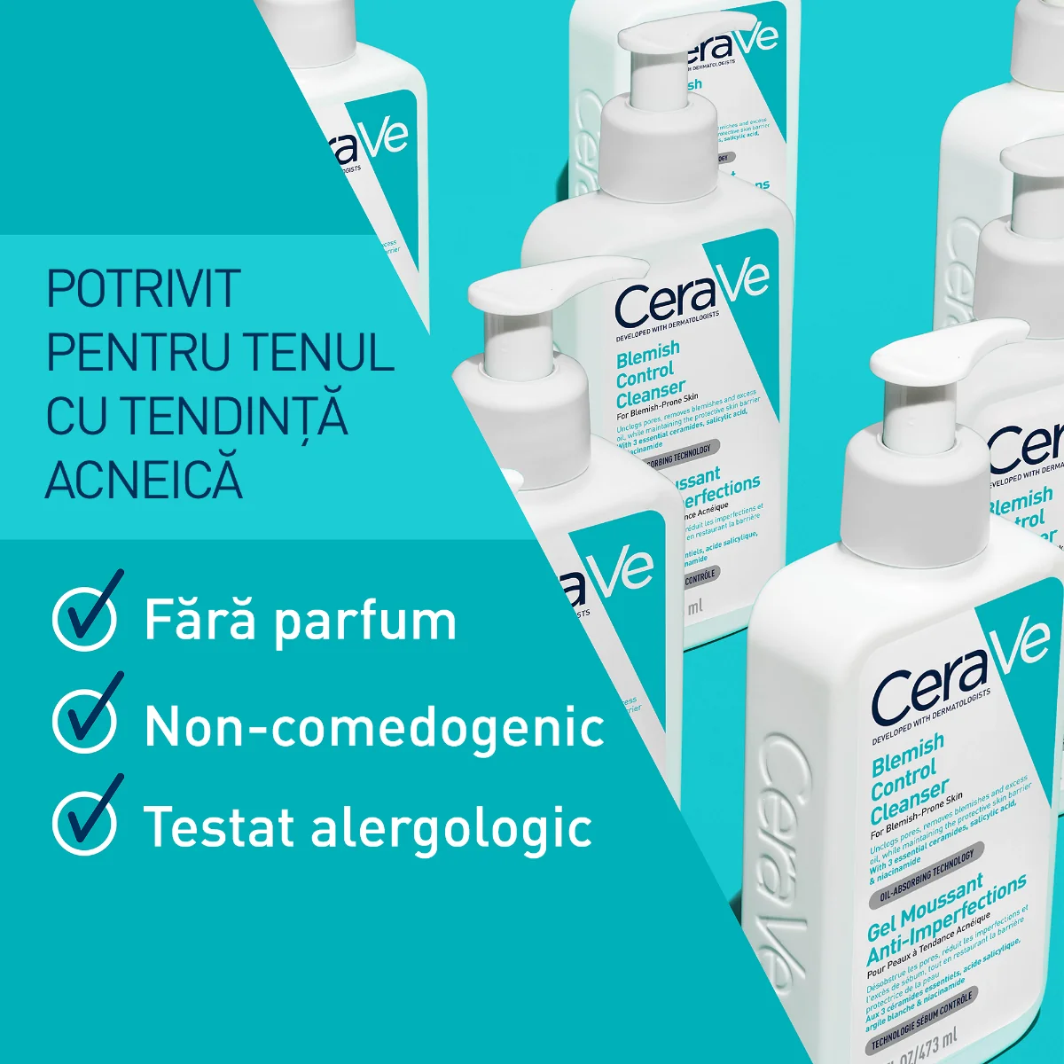 Gel de curatare spumant anti-imperfectiuni pentru ten cu tendinta acneica, 473ml, CeraVe