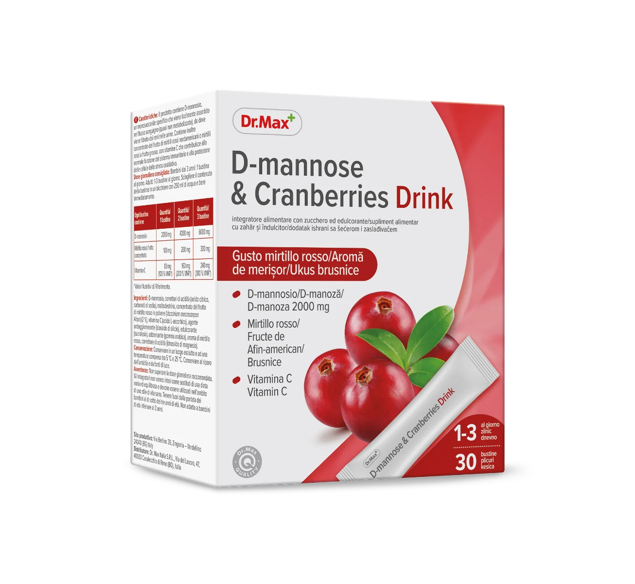 Dr.Max Bautura Cranberries & D-Mannose, 30 plicuri