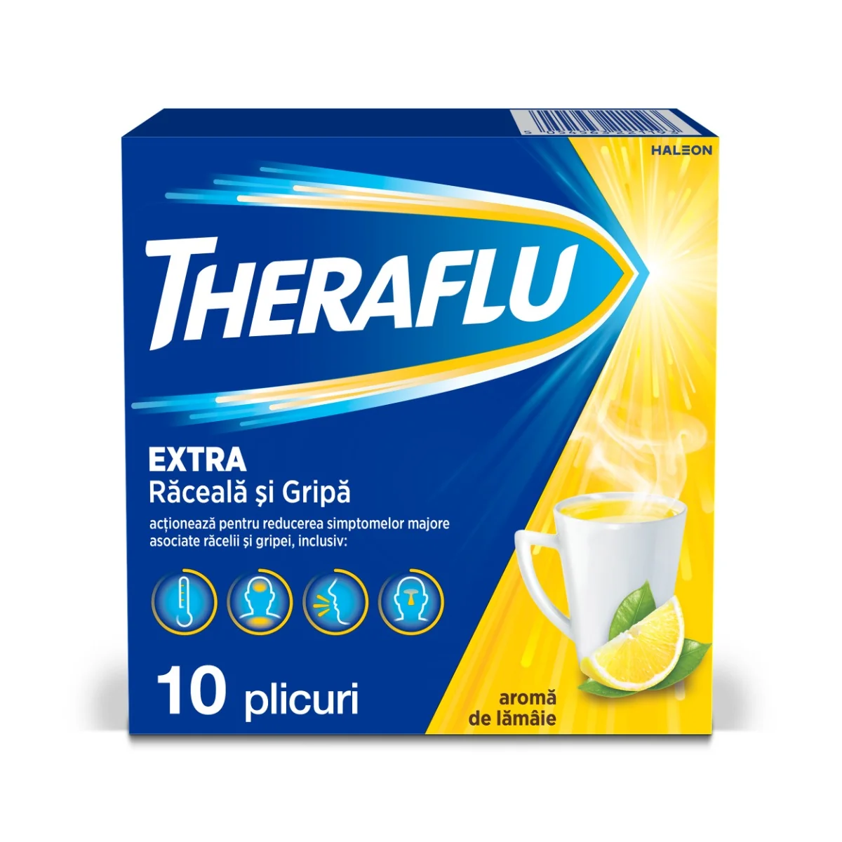 Theraflu Extra raceala si gripa, 10 plicuri, Haleon
