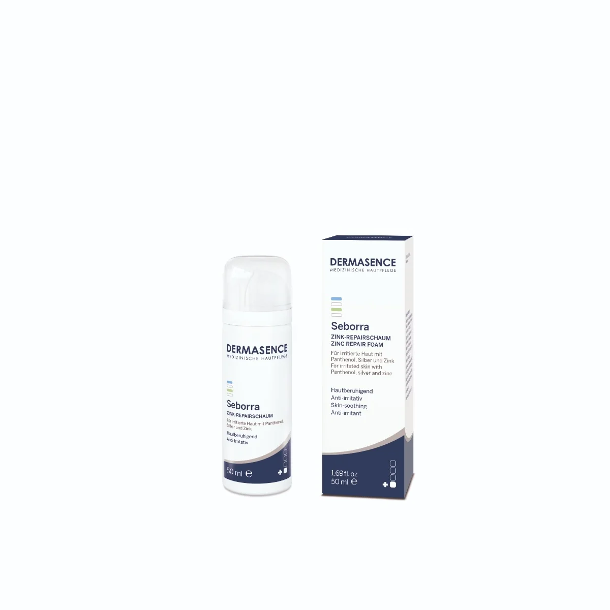Spuma reparatoare cu zinc pentru ten cu imperfectiuni Seborra, 50ml, Dermasence 