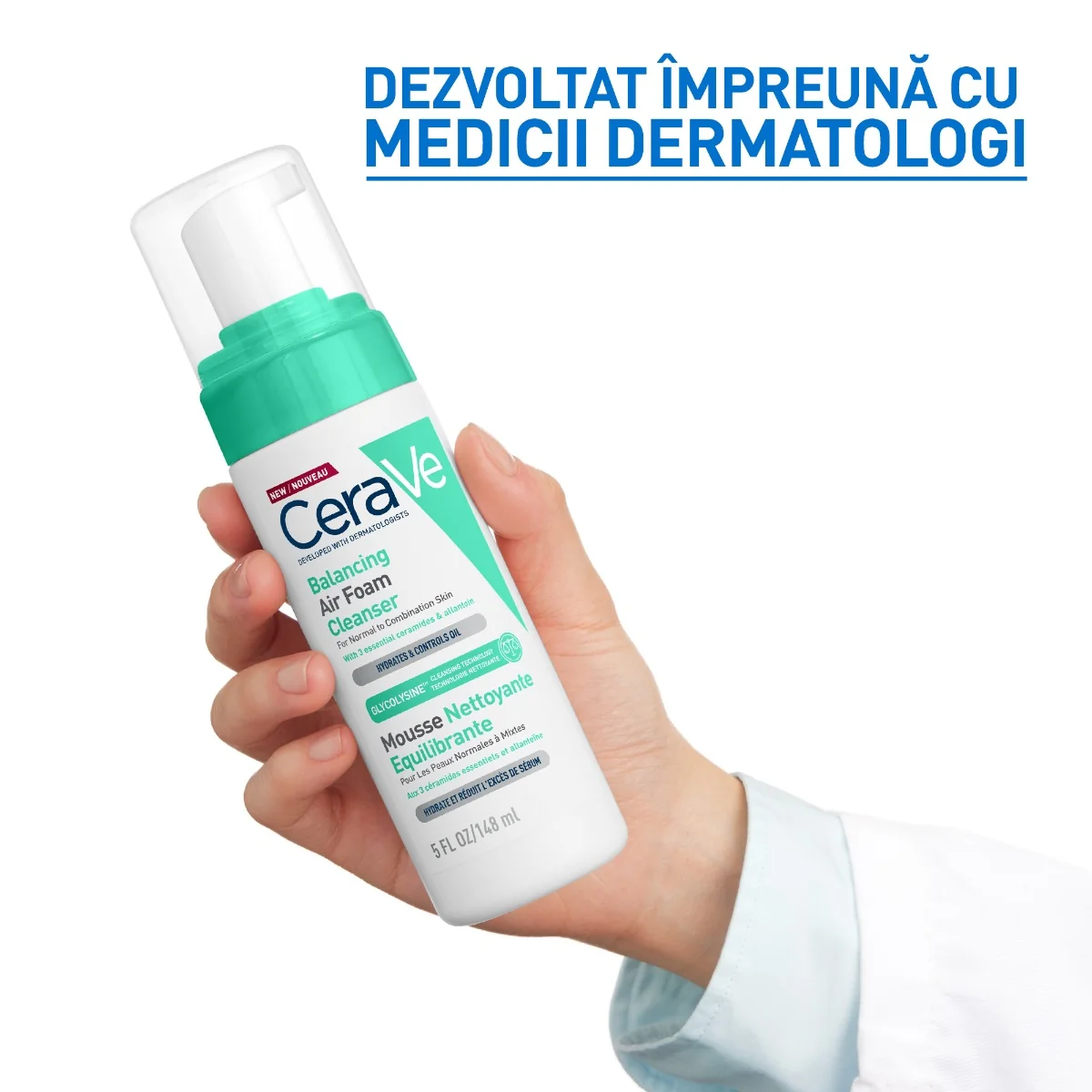 Spuma de curatare reechilibranta pentru ten normal si mixt, 148ml, CeraVe