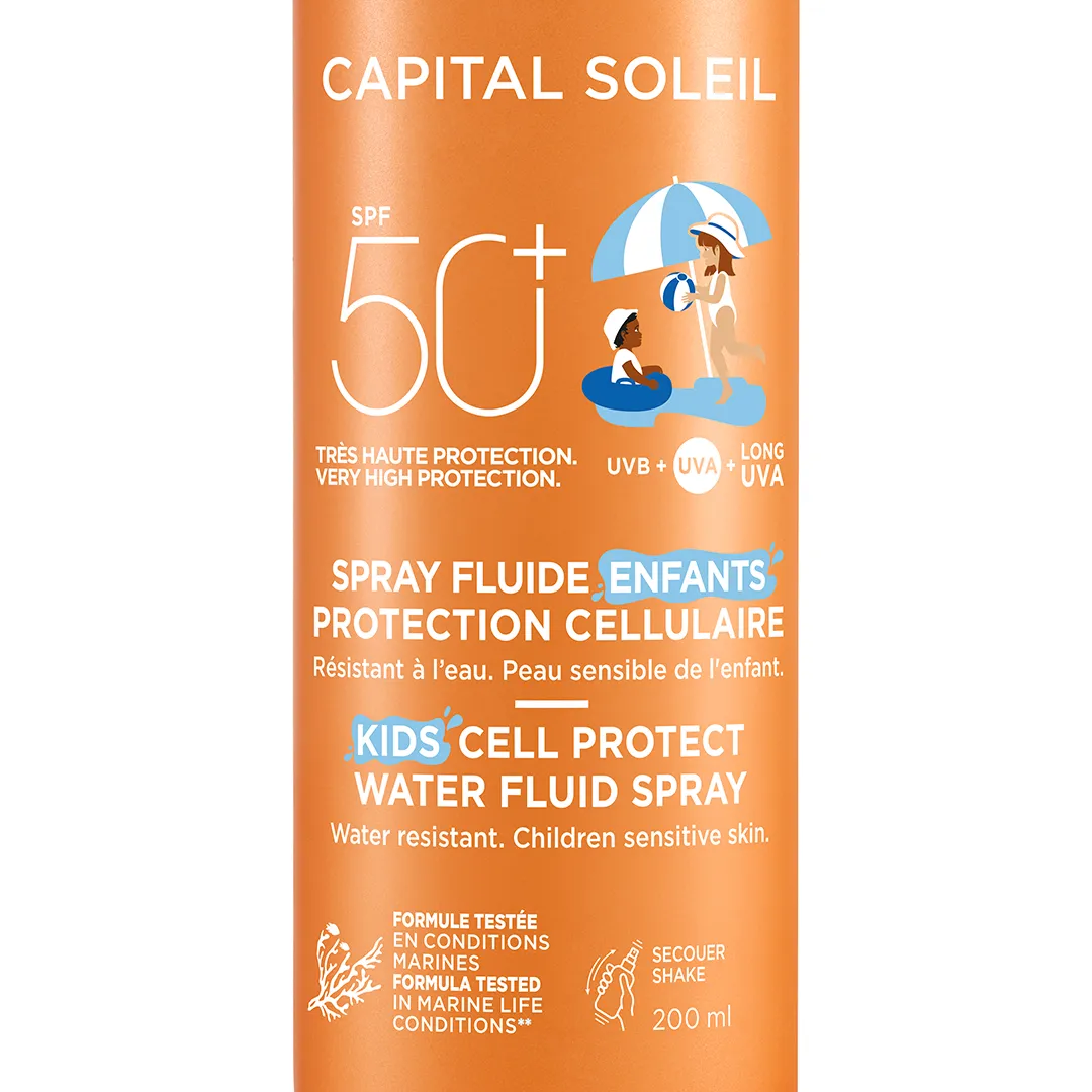 Spray fluid cu protectie solara SPF 50+ pentru copii Kids Cell Protect Capital Soleil, 200ml, Vichy 