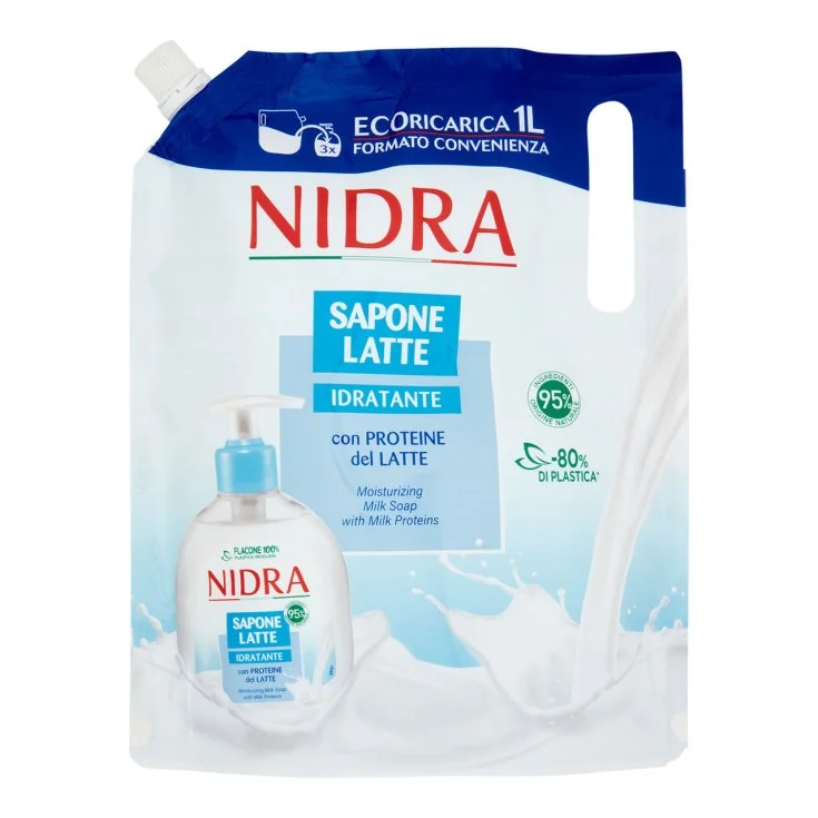 Rezerva sapun lichid cu proteine lapte, 1000ml, Nidra