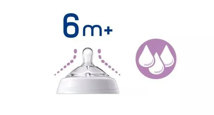 Set tetine din silicon cu flux rapid Natural Feeling 6 luni+, 1 bucata, Chicco