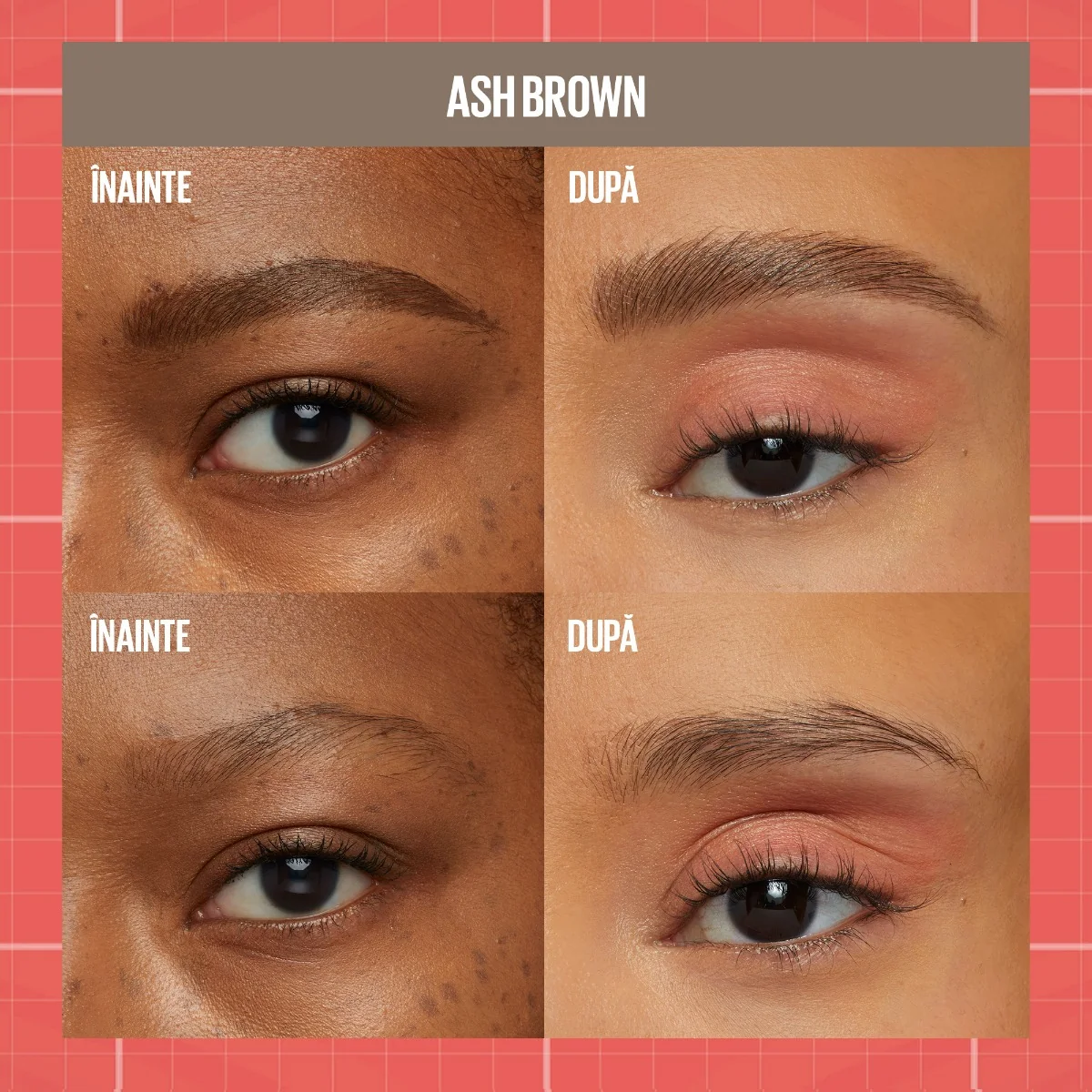 Marker de sprancene si gel de fixare 2 in 1 259 Ash Brown Build a Brow, 1.4g, Maybelline