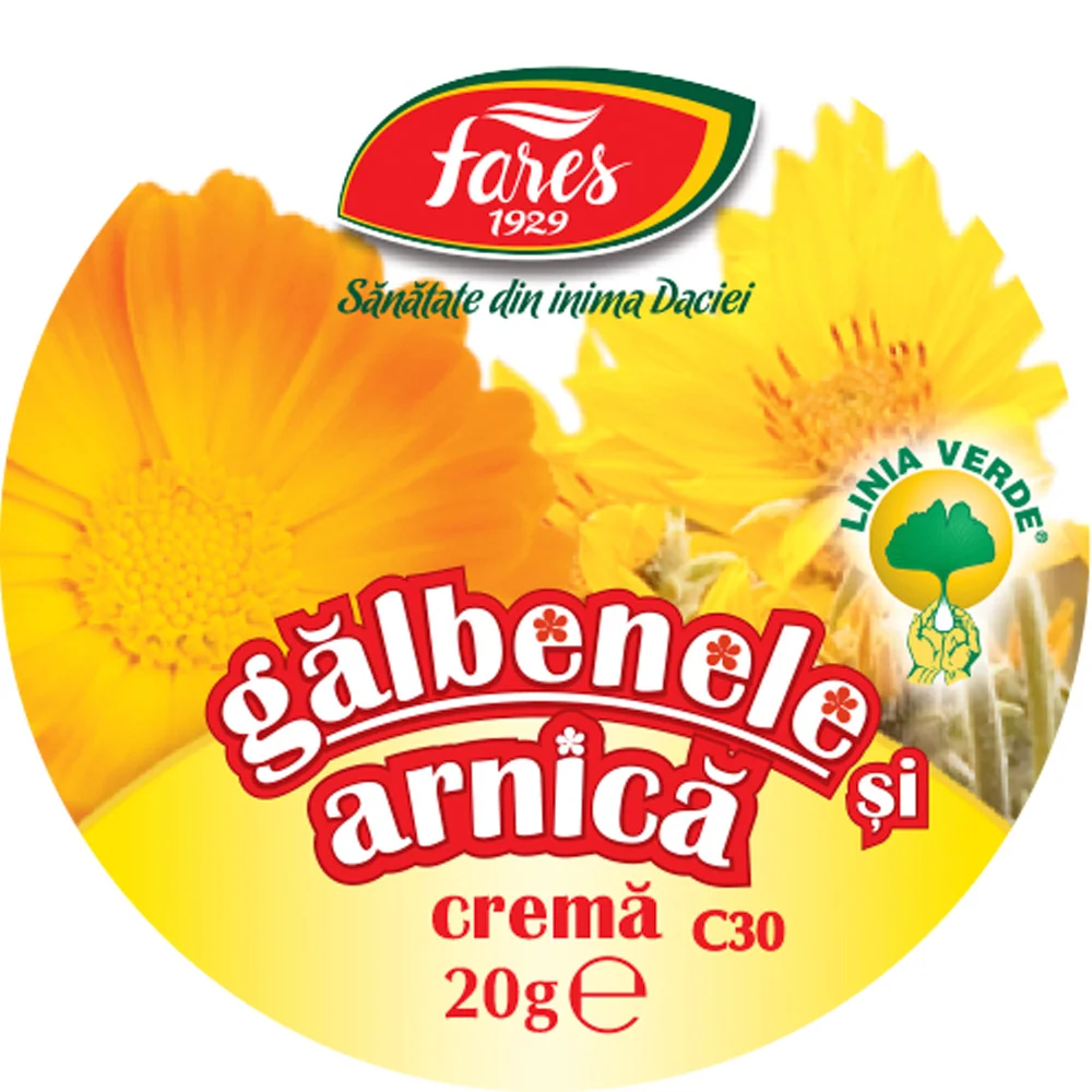 Crema de galbenele si arnica, 20g, Fares