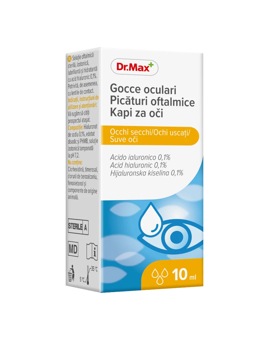 Dr. Max Picaturi oftalmice pentru ochi uscati 0,1% HA, 10ml