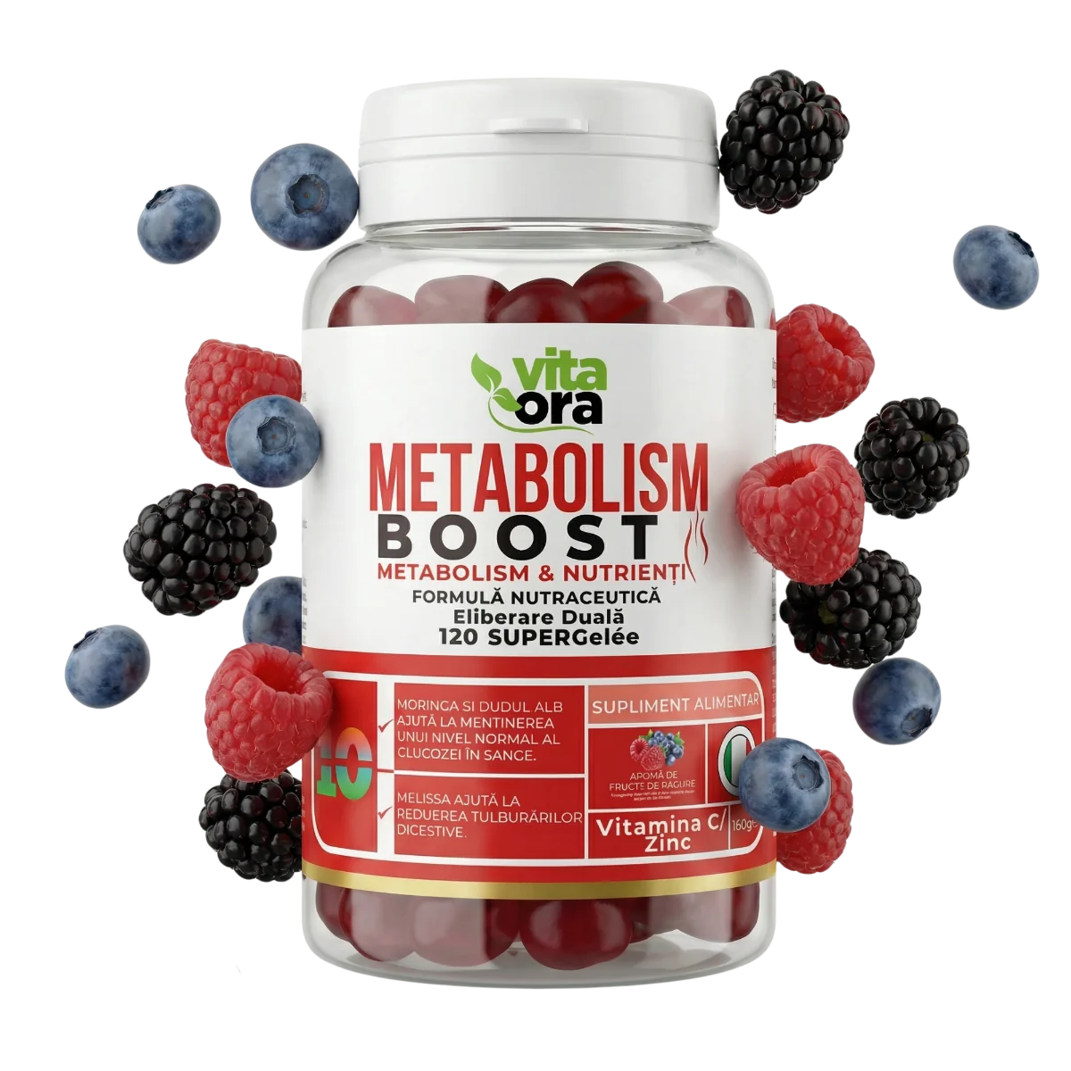  Suport pentru metabolism si energie Metabolism Boost, 120 jeleuri, Vita Ora