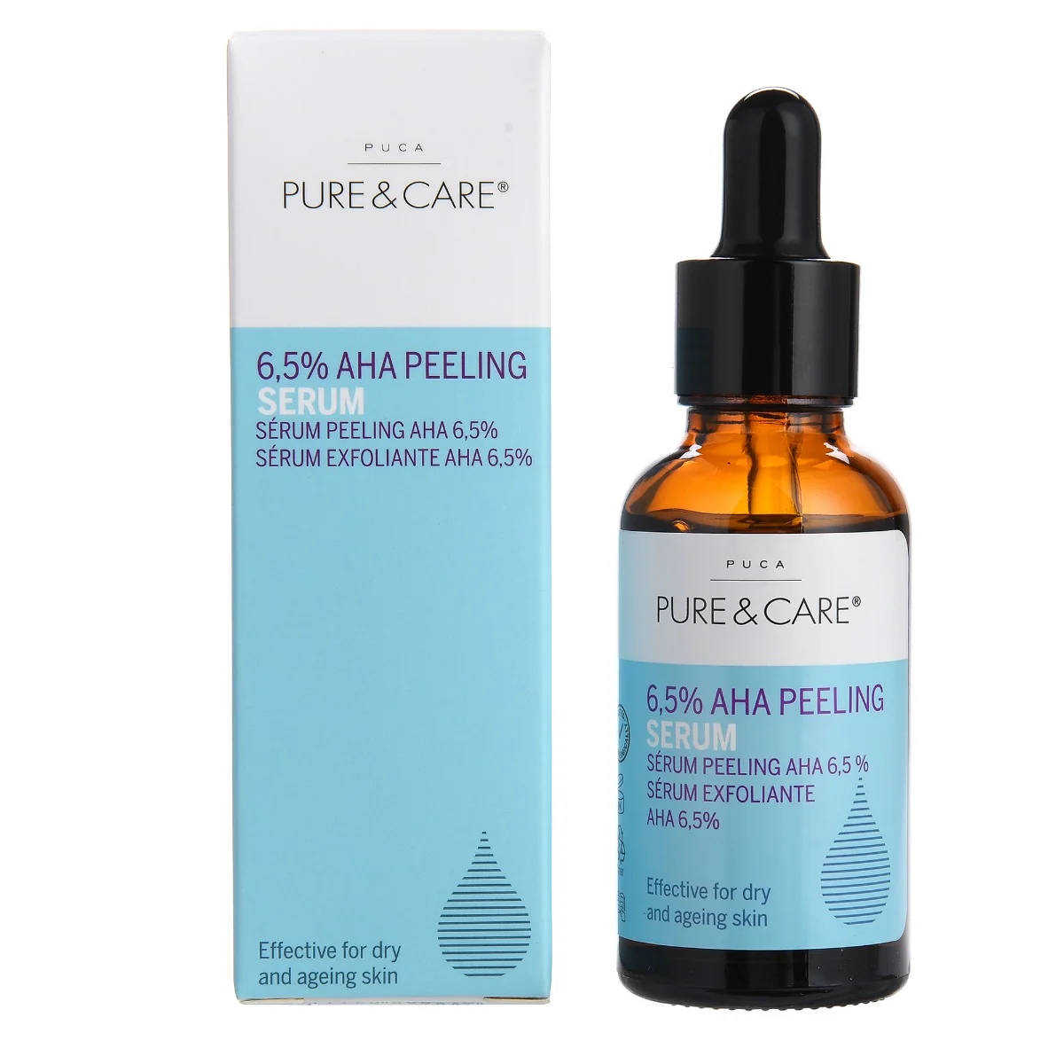 Ser exfoliant cu 6.5% AHA, 30ml, Puca Pure&Care