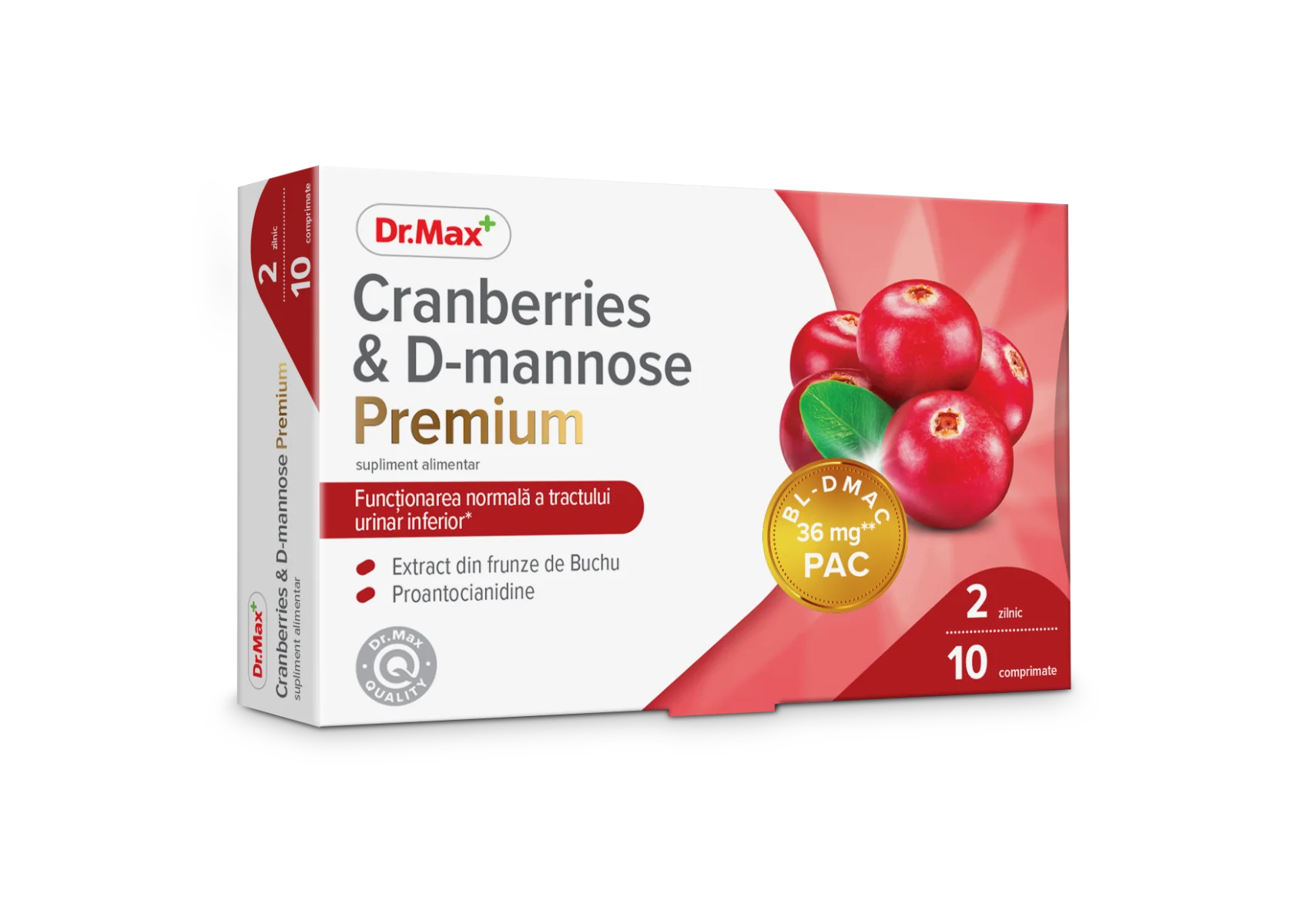 Dr. Max Cranberries & D-mannose Premium, 10 comprimate 