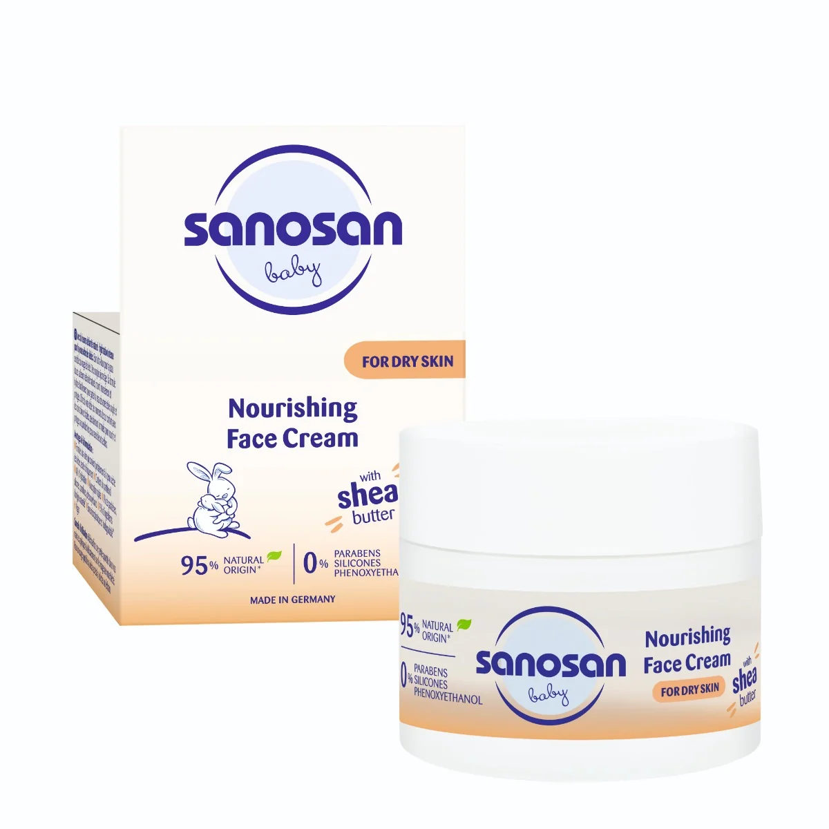 Crema nutritiva de fata pentru piele uscata 0 luni+, 50ml, Sanosan