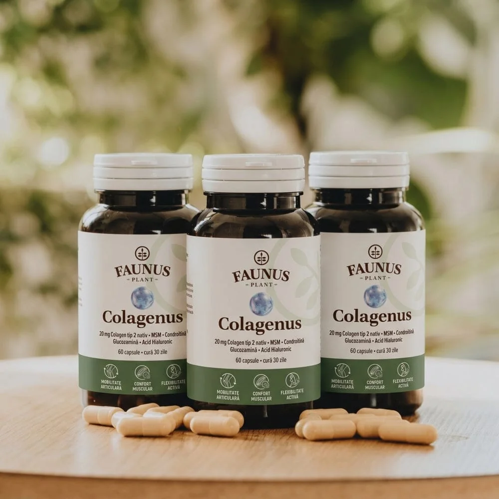 Colagen tip II pentru articulatii oase piele par Colagenus, 60 capsule, Faunus Plant