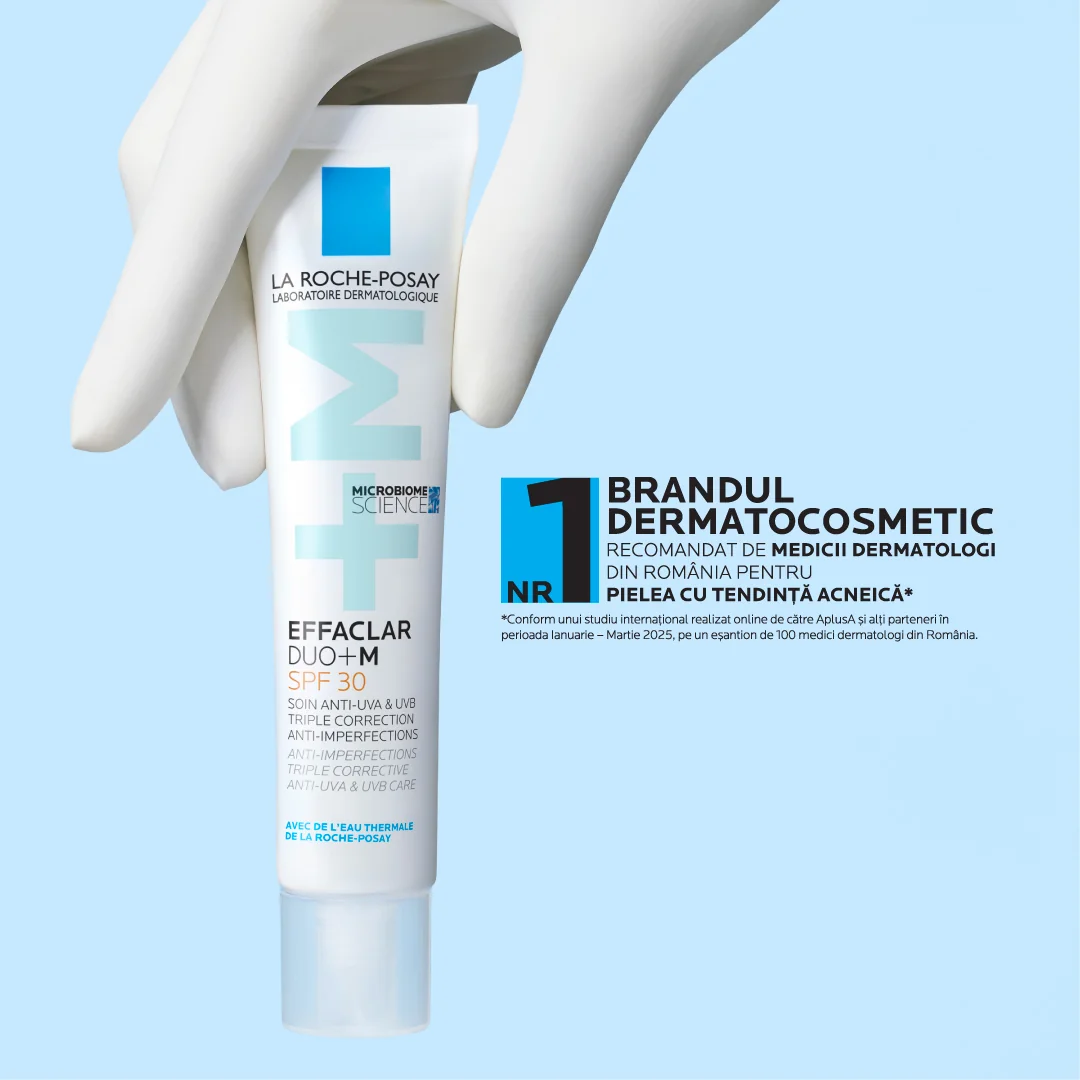 Crema triplu-corectoare anti-Imperfectiuni pentru tenul gras cu tendinta acneica SPF30 Effaclar DUO +M, 40ml, La Roche-Posay